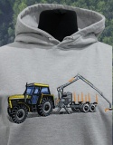 Bluza z haftowanym wzorem ciągnika i przyczepy zrywkowej