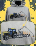 WYPRZEDAŻ - Bluza z haftowanym wzorem ciągnika i przyczepy zrywkowej