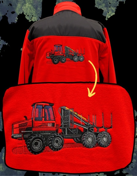 WYPRZEDAŻ - Polar z HAFTOWANYM forwarderem (Wzorowany na marce KOMATSU)