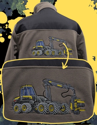 Polar z HAFTOWANYM harvesterem (Wzorowany na marce PONSSE)