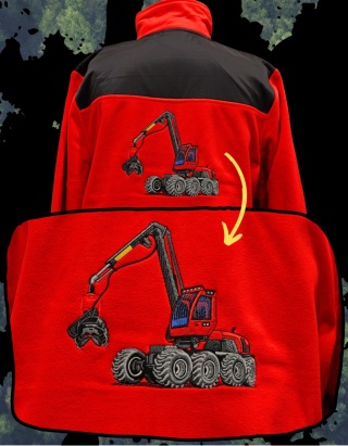 WYPRZEDAŻ - Polar z HAFTOWANYM harvesterem (Wzorowany na marce KOMATSU)