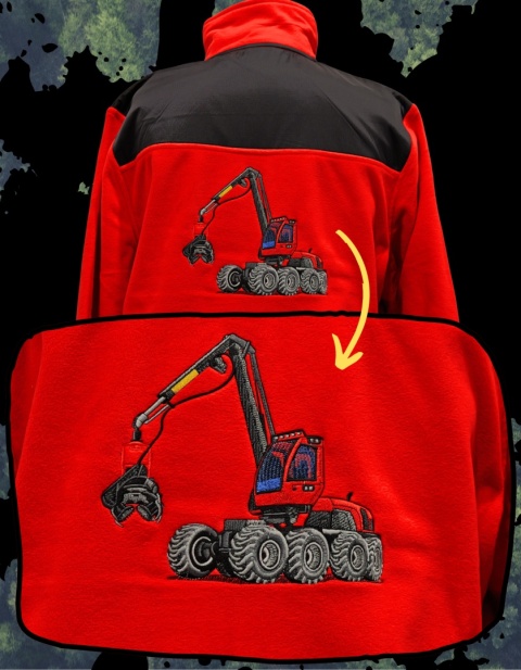 Polar z HAFTOWANYM harvesterem (Wzorowany na marce KOMATSU)